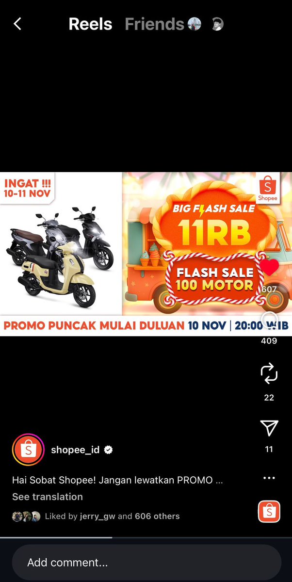 gue rela banget begadang malem ini cuma buat mantengin #FlashSale100MotordiShopee nih, mana cuma 11rb lagi. bismillah semoga bisa dapet satu🥹🤲🏻
