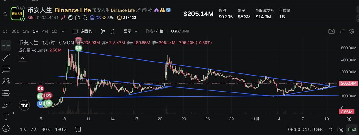 和预期一致

币安人生啊

如果你仔细研究，你会发现庄的操盘手法都是一致的，图形可以说明很多事情