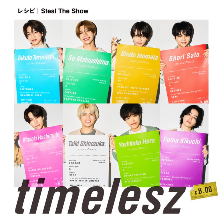JapanChest's tweet image. timelesz

New Single 

Steal The Show / レシピ

DVD and Blu-ray

LE A-  PHP 1150
LE B-  PHP 1150
RE  - PHP 900

Deadline: Nov 25, 2025 
ETA: December 2025

Orders will only require 50% downpayment and includes international shipping
Benefits will depend on availability