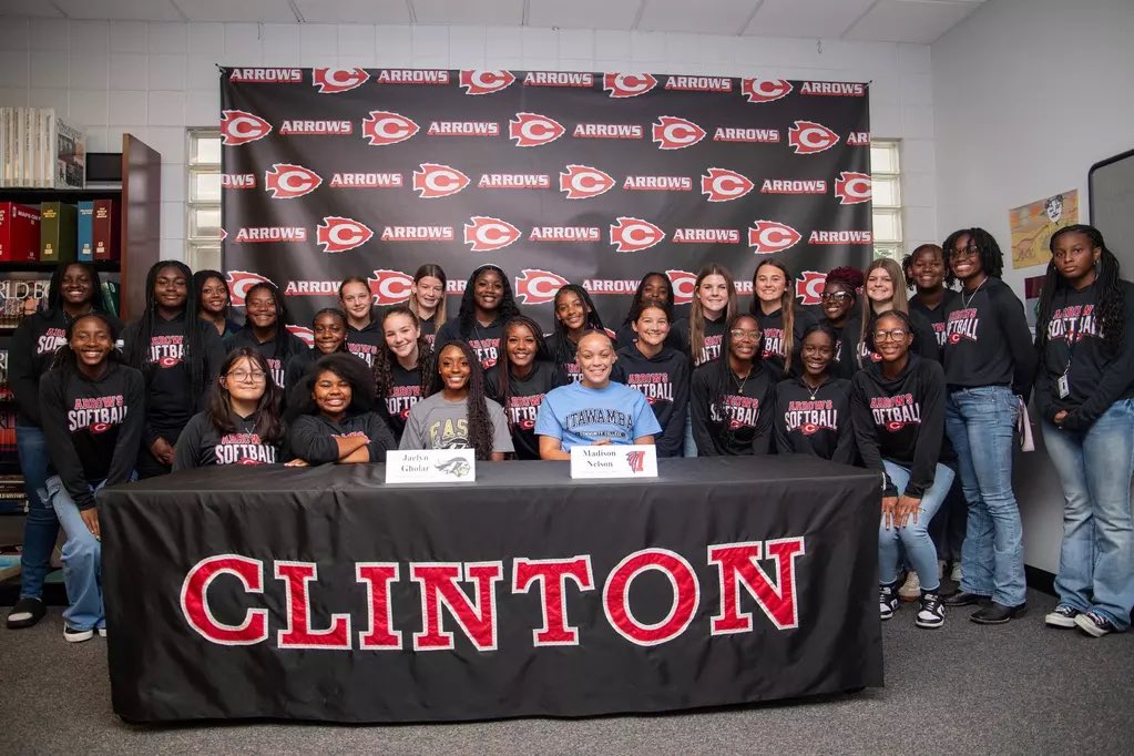LadyArrowSB's tweet photo. We are so proud of Madison Nelson and Jaelyn Gholar for signing to play at the next level! Excited to see what their future holds. #asalways #onceanarrow ❤️ https://t.co/3AxFIQ2FB6