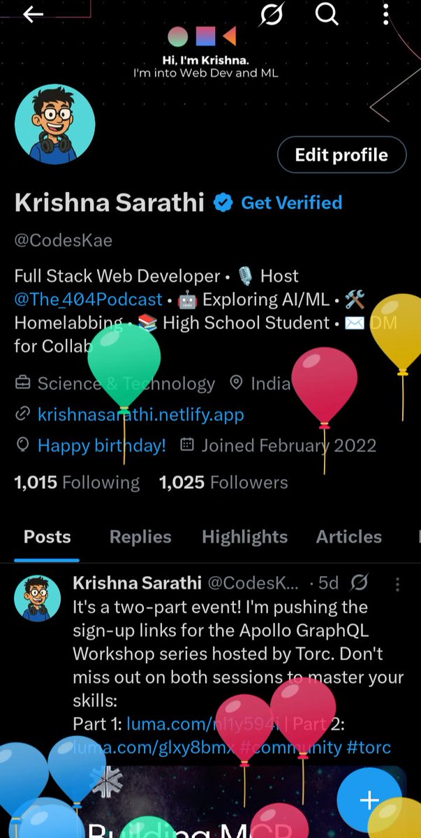 CodesKae's tweet image. Life Update: Sweet Sixteen!