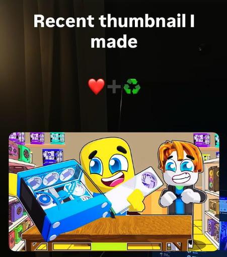 QuincRoblox's tweet image. Recent thumbnail I made 🖼️

❤️➕♻️

If you need any thumbnail for Roblox 
-&amp;gt; sent the DM @QuincRoblox 📩