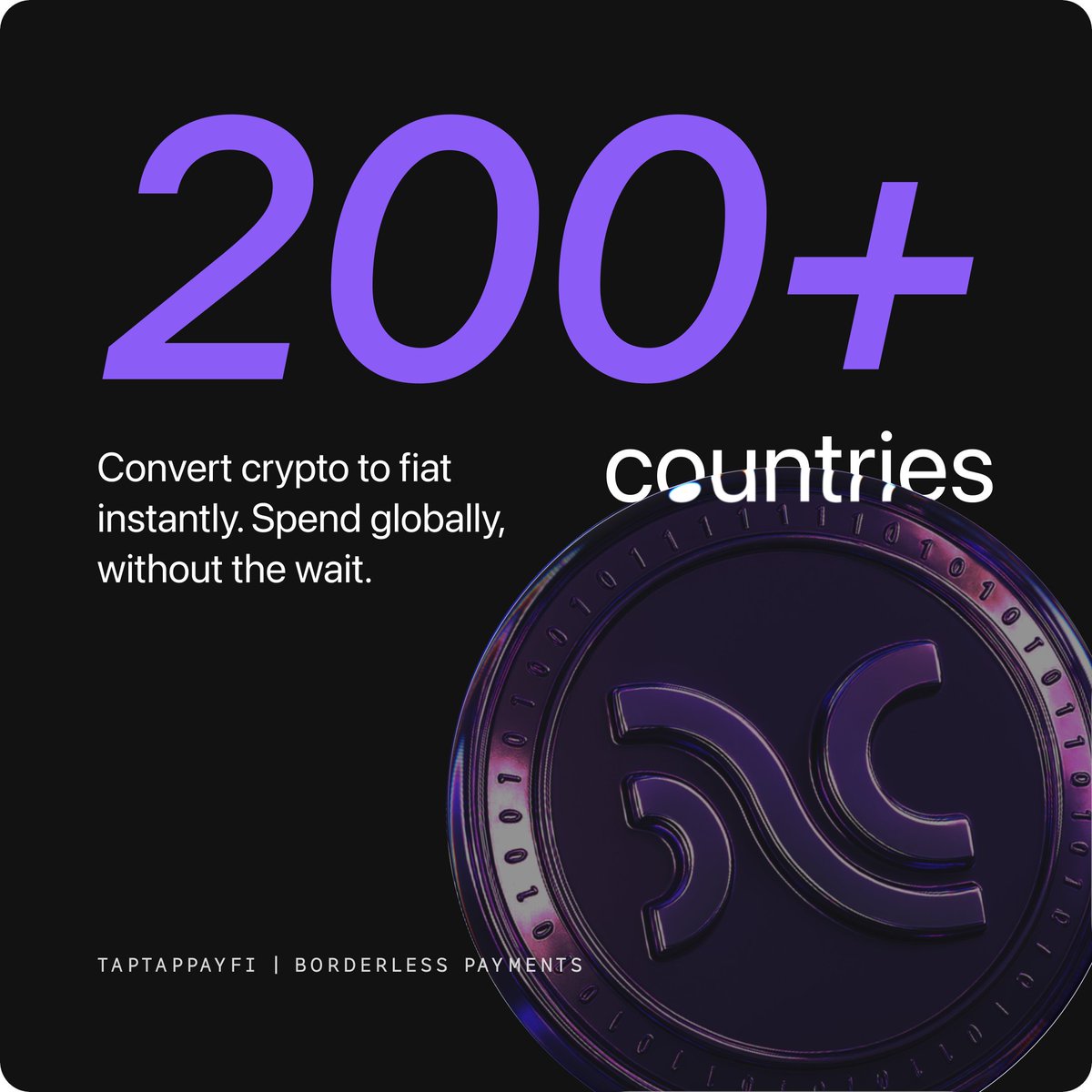 taptappayfi's tweet image. No bridge, no waiting, no conversion chaos.
Just tap, spend, and go.

200+ countries unlocked with #TAPTAP
It’s your crypto. Use it like cash.

#TAP2 #DeFi #CryptoPayments