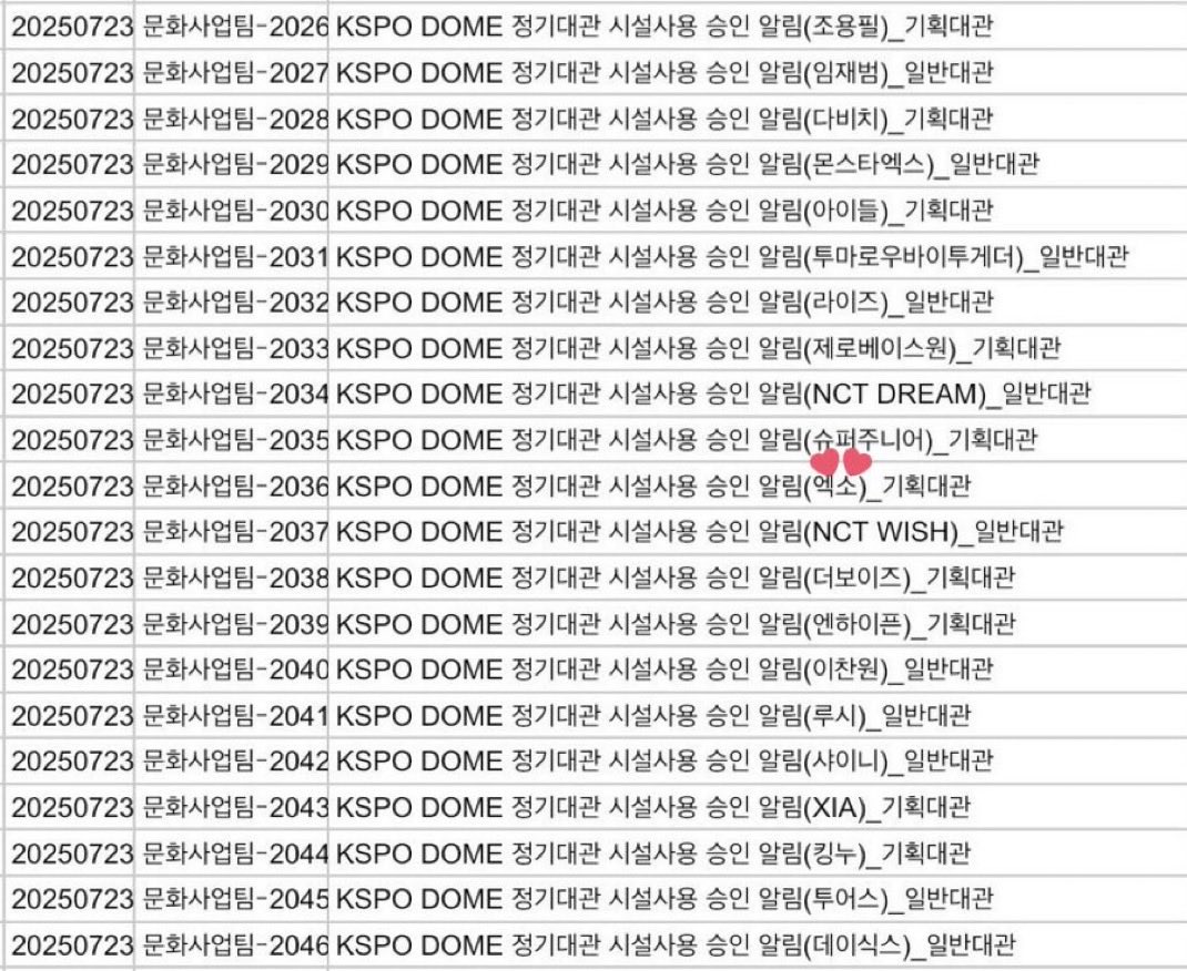 EXO (OT?) is on the list of artists that have booked KSPO Dome in the first half of next year! 🤞🏼🤞🏼