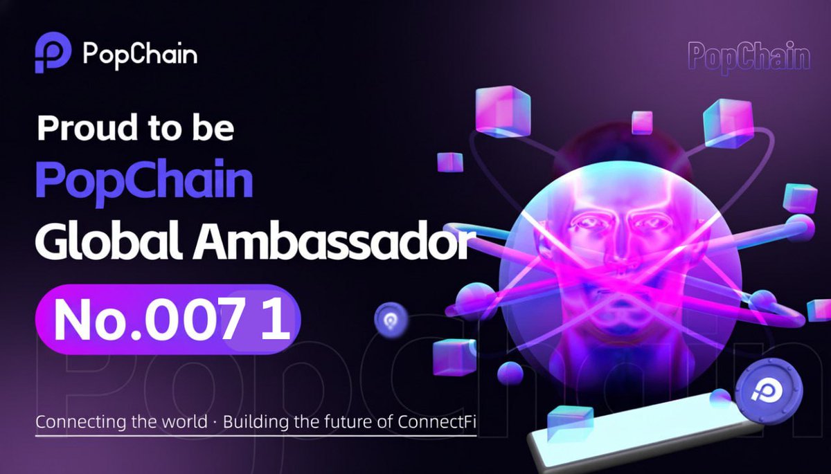 Excited to officially announce my partnership with <a href="/Pop__Chain/">PopChain</a> as a Prominent Ambassador 🎉

They’re rebuilding the creator economy with ConnectFi, making it fair, open, and powered by real innovation. ⚡
Let's go 💯