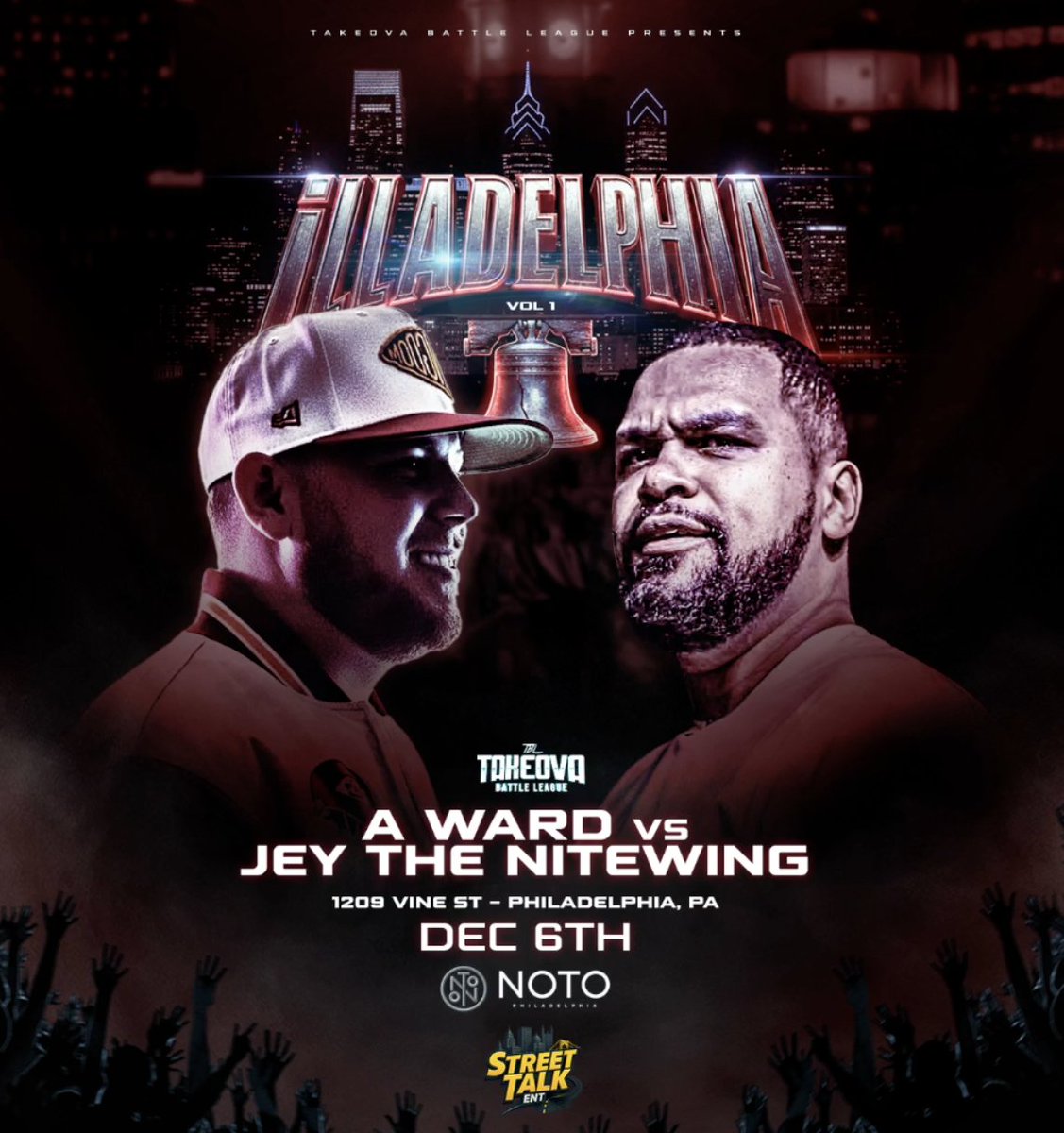 TBL Announces A.Ward vs Jey The Nitewing is being rescheduled to go down on the ILLADELPHIA CARD! 🔥
