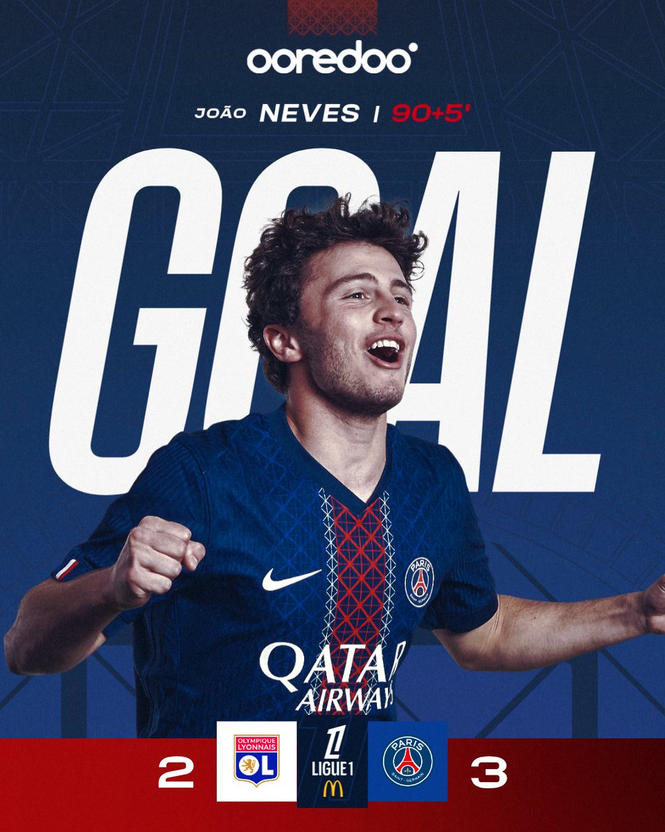 ⏱️ 90+5' - JOÃOOOOOOOOO !!! ⚽️😍

#OLPSG 2️⃣-3️⃣ I #Ligue1