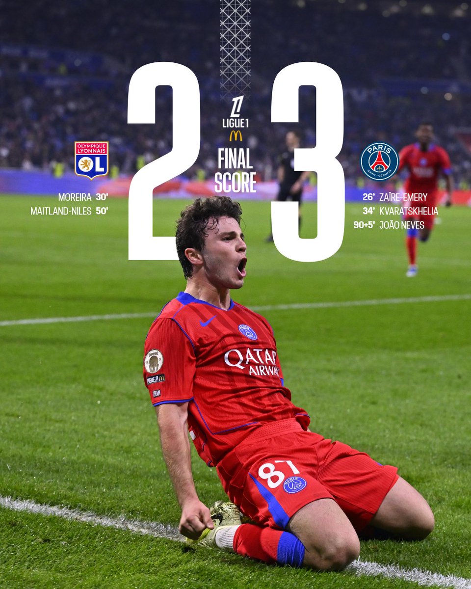 PSG_inside's tweet image. ⏱️ 90+6&apos; - JUSQU&apos;AU BOUT ! 💪✅

#OLPSG 2️⃣-3️⃣ I #Ligue1