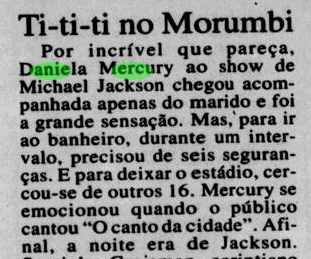 nota na imprensa sobre daniela mercury no show do michael jackson em 1993