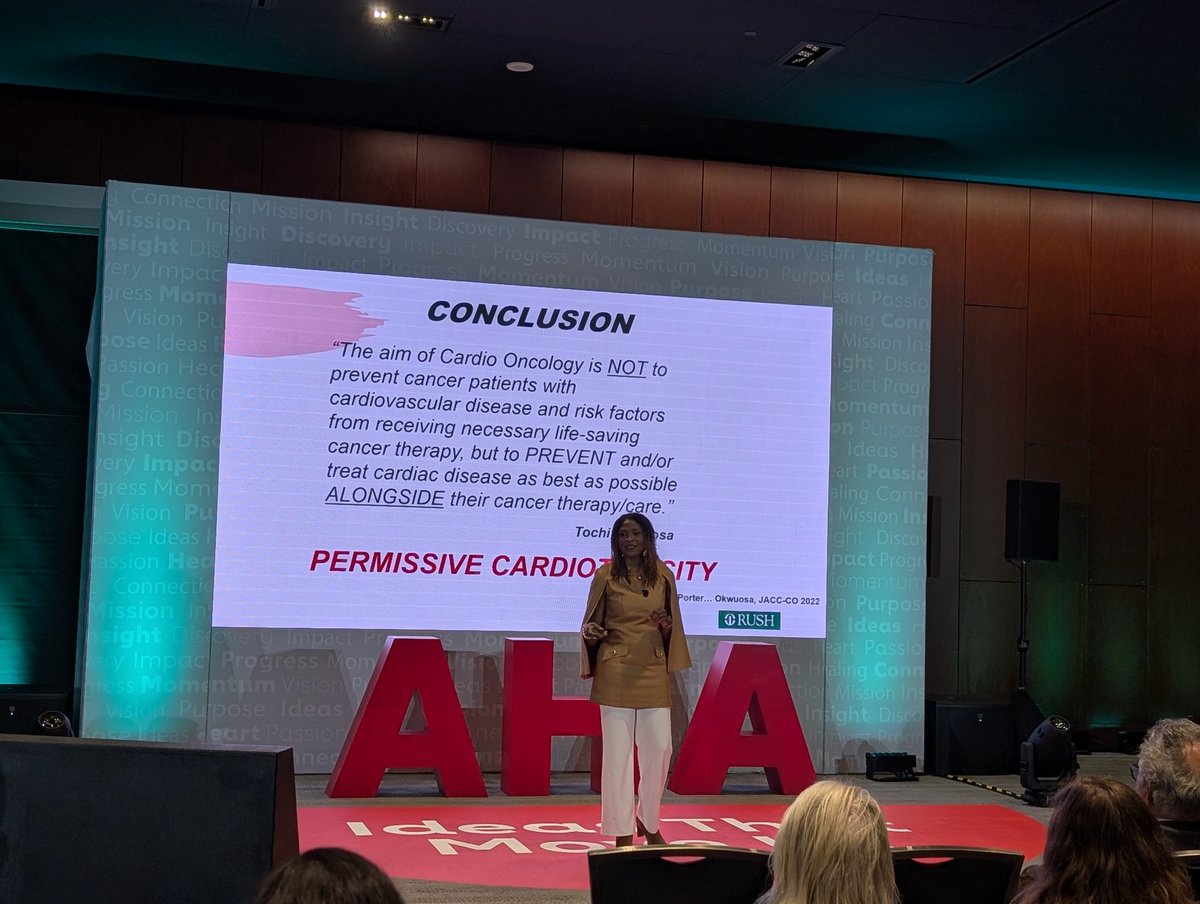 <a href="/DrTochiOkwuosa/">Tochi Okwuosa #GlobalEquityinHealth #CardioOnc</a> expertly busting myths about CV prevention and cancer.
🫀Important role for statins
🫀Blood pressure control matters
🫀 Role for exercise
#AHA25 #cardioonc <a href="/ICOSociety/">International Cardio-Oncology Society</a>