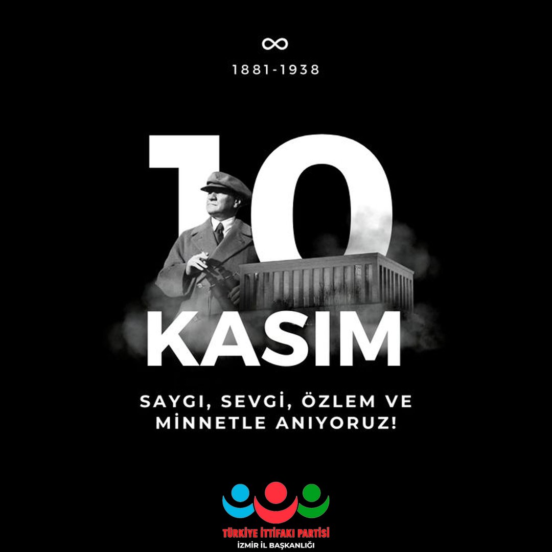 Ebedi Başkomutanımız, Cumhuriyetimizin kurucusu Gazi Mustafa Kemal Atatürk'ü, vefatının 87. yıl dönümünde saygı, rahmet ve sarsılmaz bir bağlılıkla anıyoruz.

O'nun emanet ettiği aydınlık ilkelerin ve Türkiye Cumhuriyeti'nin yılmaz bekçileriyiz.

#10Kasım