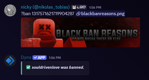 black ban reasons