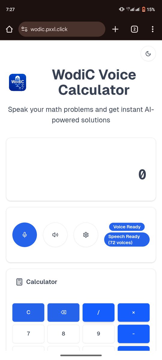 calchiwo's tweet image. I’m 15, and I started building WodiC, an AI voice calculator cause I wanted a calculator that could actually listen and solve math problems with just my voice.

I began coding it on my mom’s phone at 14, realizing I could create with whatever I had.

I’ve kept that same energy…