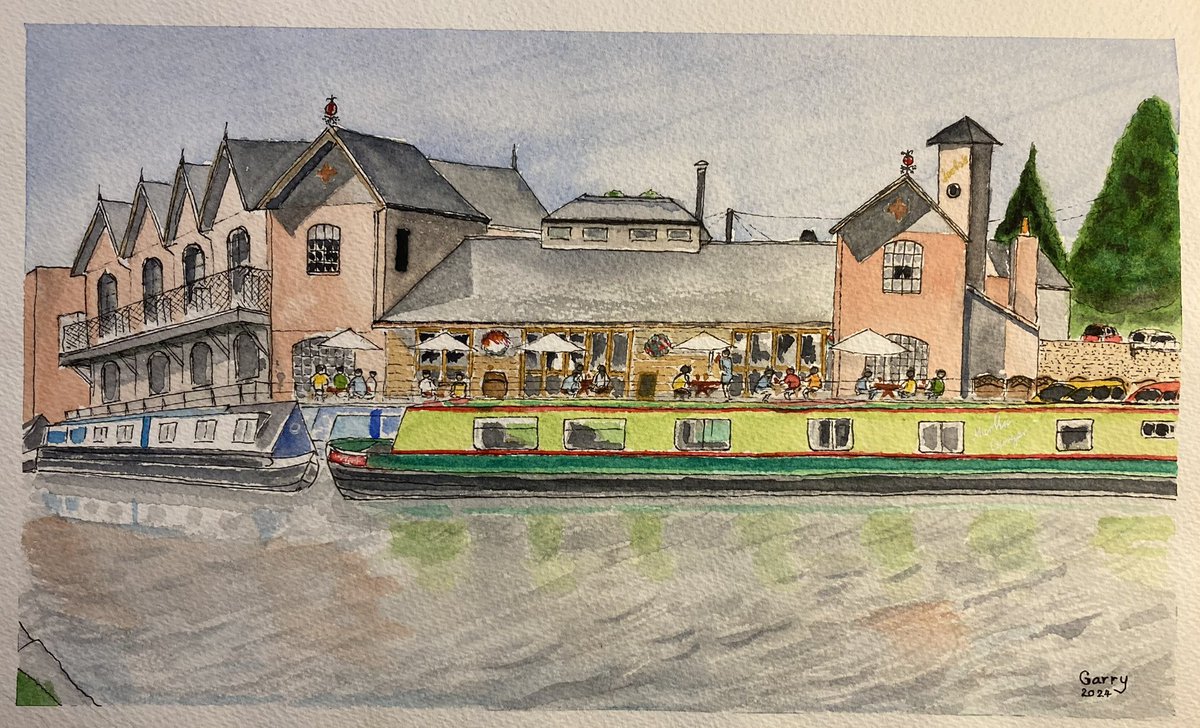 Another <a href="/joulesbrewery/">Joule's Brewery</a> #TapHouse the amazing Award winning Crown Wharf in #Stone #Staffordshire voted No1 Great British pub #RealAle #Watercolour #Watercolor #PubArt