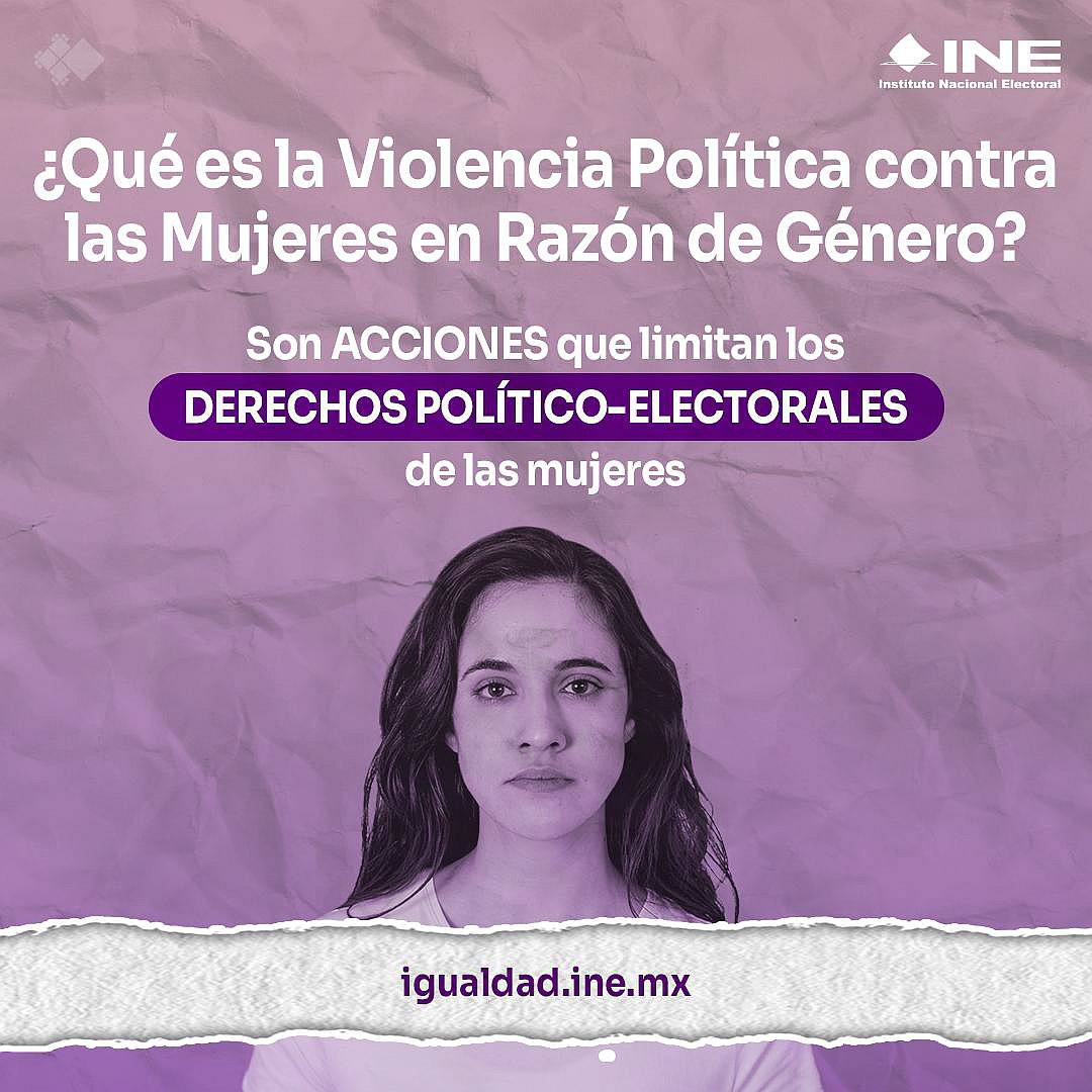 Eliminar la Violencia Política contra las Mujeres en Razón de Género (VPMRG), es tarea de todas y todos.
Identificarla es el primer paso. Si eres víctima de VPMRG o conoces a alguna mujer que sufre cualquier tipo de maltrato,
¡alza la voz!
Conoce más en: igualdad.ine.mx
