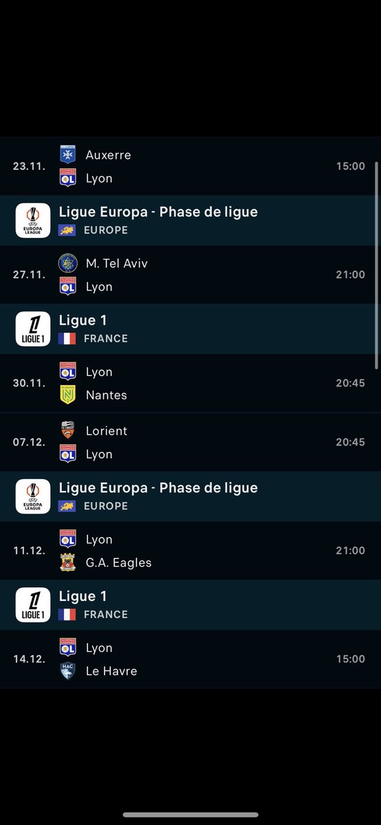 Maintenant, va falloir retrouver de la fraîcheur car cet enchaînement va être ultra important pour la suite de la saison.

Minimum 10/12 en championnat et 4/6 en Europa League.

<a href="/OL/">Olympique Lyonnais</a>