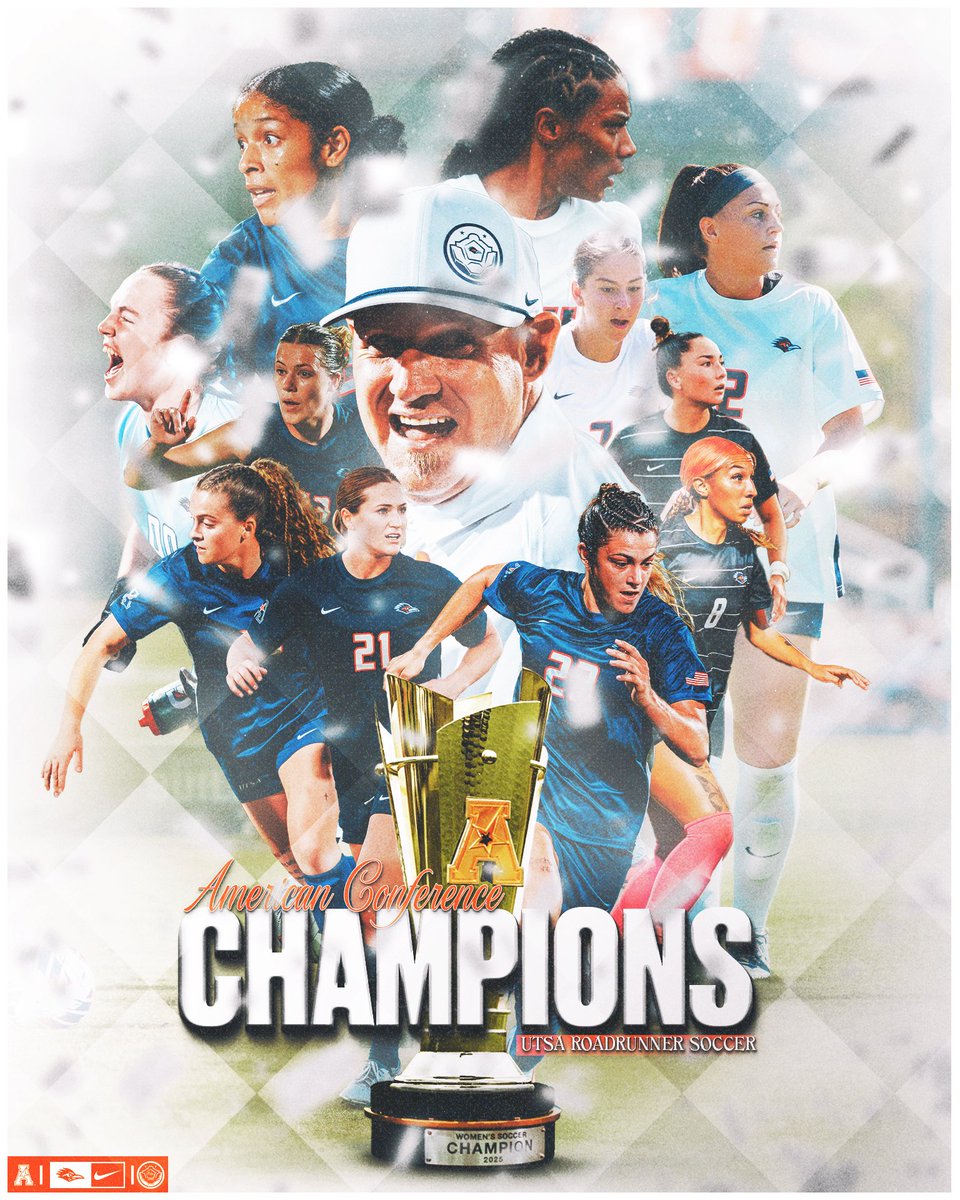 UTSARAF's tweet image. Heart. Grit. History. 

Your UTSA Women's Soccer team are @American_Conf Champions for the first time in history! 

Show some love 🔽

🎁 Make a gift to celebrate here: bit.ly/43lRemA
#BirdsUp 🤙