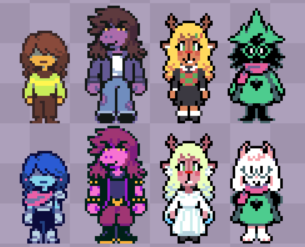 golden_anomaly's tweet photo. sprite edits based on how i usually draw them
#deltarune https://t.co/Lo4ts5D7f0