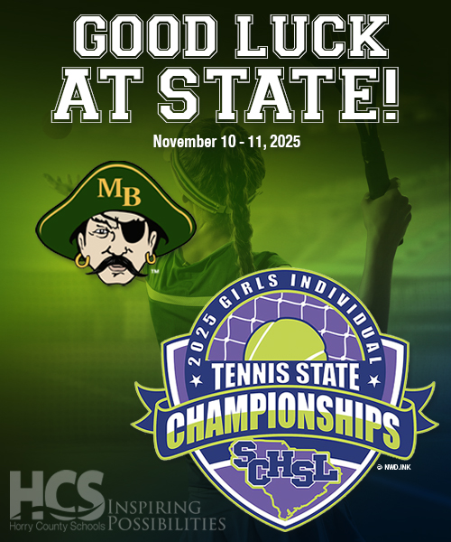 Help us wish Myrtle Beach High’s Mary Hannah Morrison and Vera Sheffer good luck at the Girls Tennis Individual Class AAAA/AAAAA State Championship, Nov. 10–11 at the Lexington County Tennis Complex! 🎾 More info: schsl.org/archives/16980