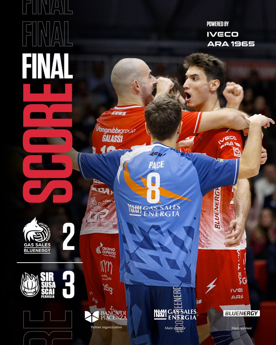 ❌ Final Score al PalabancaSport 🏟️

#PiacenzaPerugia