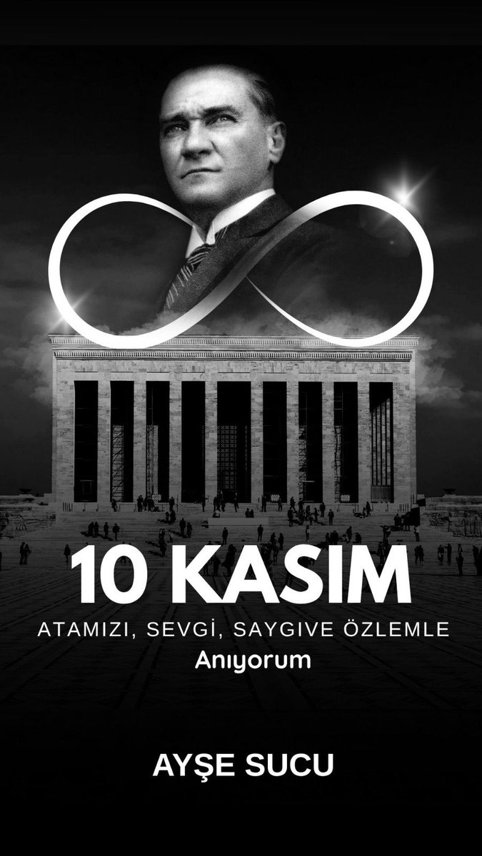 ULU ÖNDER TEK'TİR. 
ATAM #ATATÜRK 

OLMASAYDIN OLMAZDIK
SAYGI SEVGİ ÖZLEM VE MİNNETLE

GAZİ MUSTAFA KEMAL ATATÜRK

10 Kasım #10Kasim1938