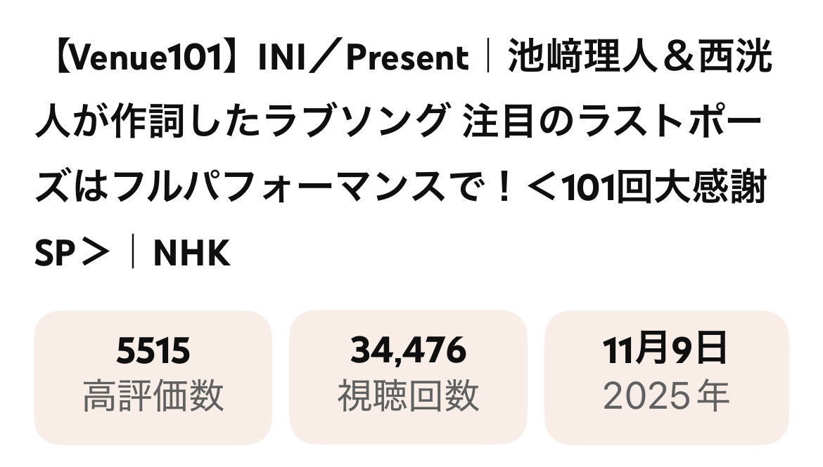 Venue101】INI／Present｜池﨑理人＆西洸人が作詞したラブソング 注目