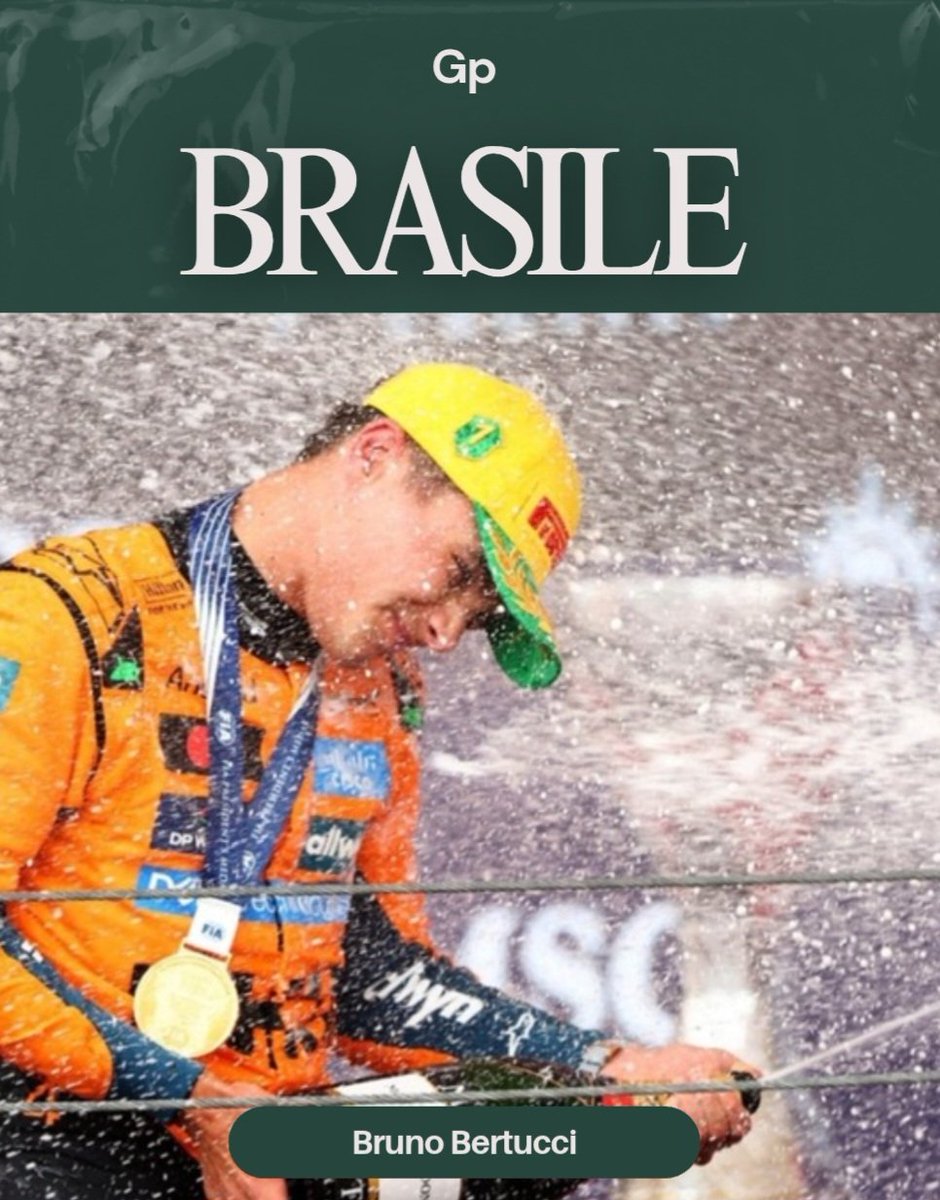 bertuccibr1's tweet photo. Il Gran Premio del Brasile come il palco di un teatro. #Norris ipoteca il Mondiale, #Verstappen dalla pit lane al podio per dimostrare di essere uno dei più forti di sempre, #Antonelli che incornicia un weekend meraviglioso tenendo dietro di lui proprio Max. https://t.co/aSV5ACqu7a