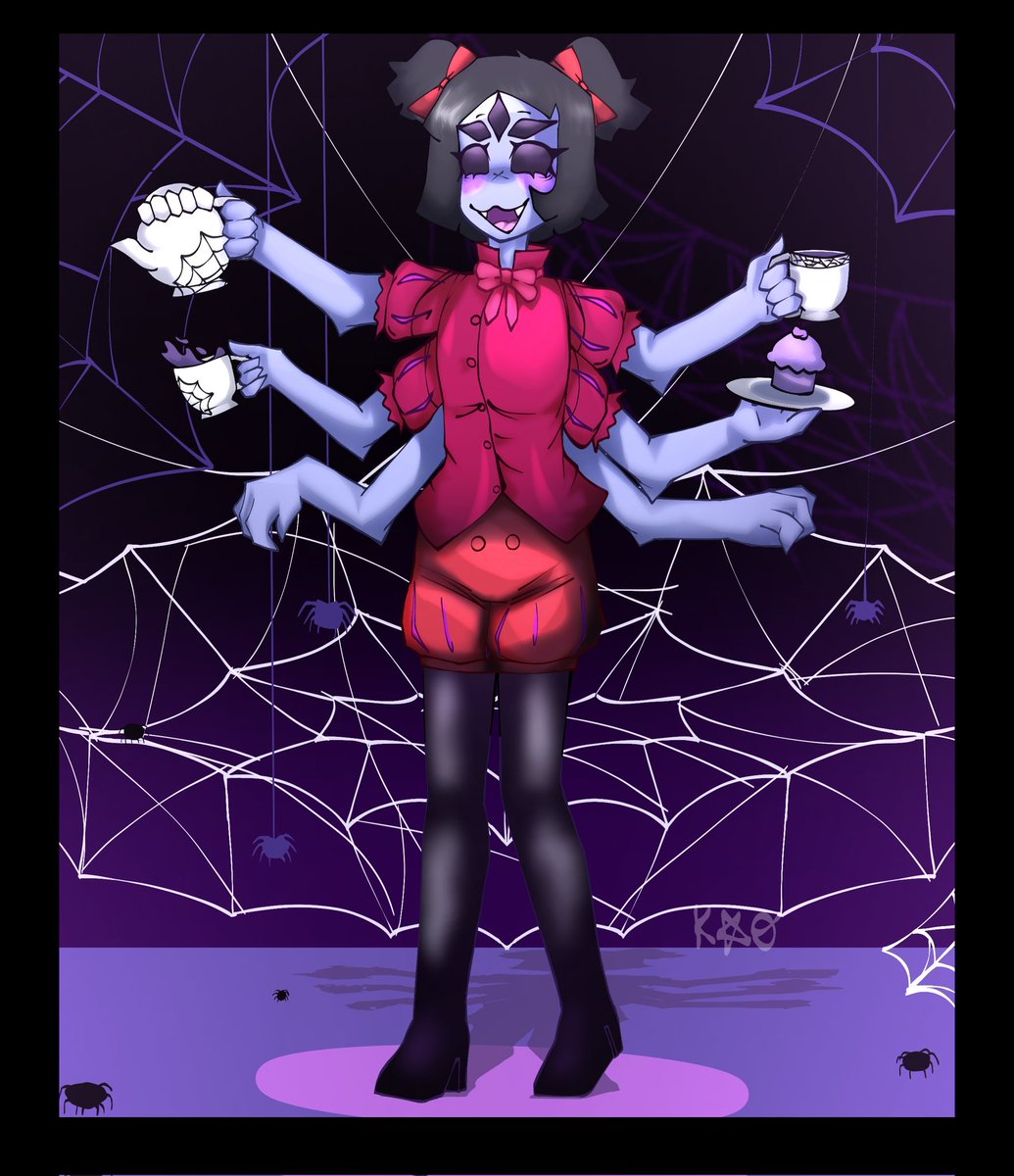ramen_sam_'s tweet photo. No puedo creer que ésto me costó casi 10hs 
#undertale #Muffet https://t.co/6zWsI9i2si