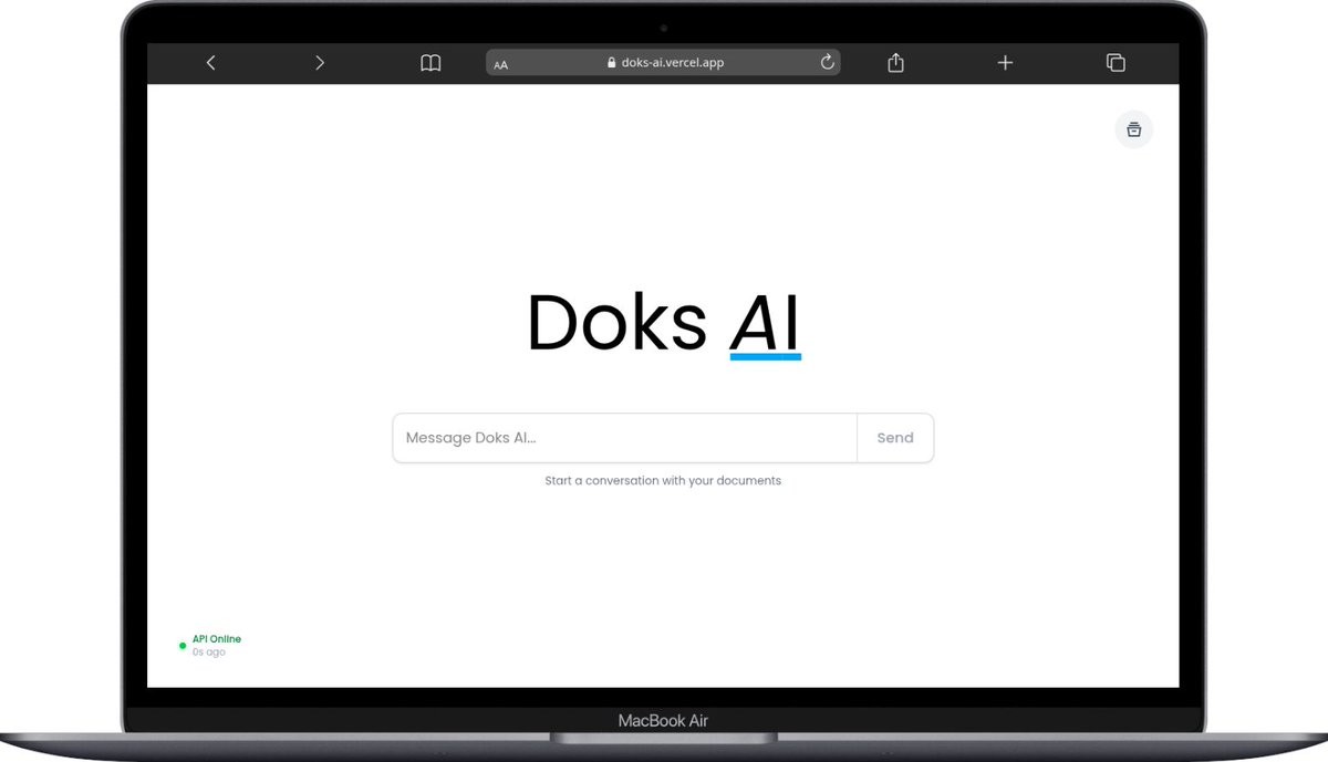 abdullah4tech_'s tweet image. Imagine just talking to your documents and they actually answer back 😮
That’s what DoksAI does it makes your docs smart, not static. Try it out.

Check the comment section for the link 👇