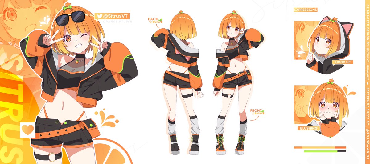 ⟡ 2.0 Design ⟡

Hi! I'm Sitrus, an orange🍊that got turned into a lazy gamer girl

I love gacha games, comfy vibes, RPGs, and would love to meet YOU!

『 Ref Sheet: <a href="/rojogawnina/">Nina 🩵✨ (Waitlist open)</a> 』
『 Design: Me &amp; <a href="/rowaleee/">Rowa Lee | 이로와☁️🍭 3.0!</a>  』
『 Art Tag: #artSitrus              』