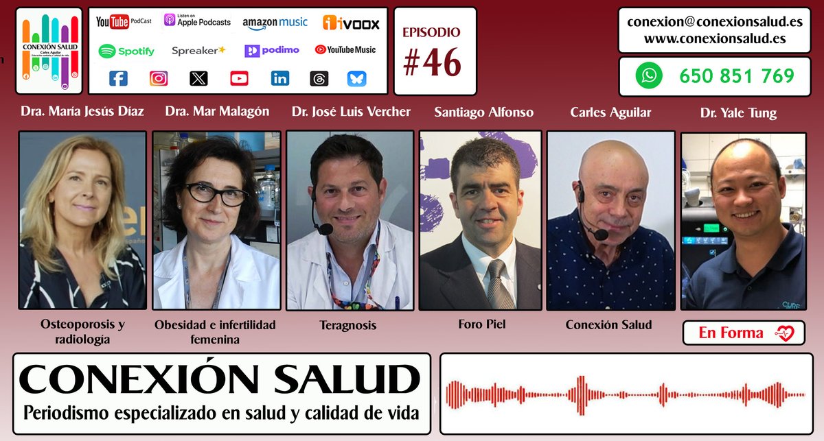 ➡️  Episodio #46 - CONEXIÓN SALUD  ⬅️
 👉👉youtu.be/fVWRzX0-aQs  👈👈
➡️ YOUTUBE PODCAST: bit.ly/3NjfWeK
➡️ SPOTIFY: bit.ly/3TZ4fOd
#ConexiónSalud
#Salud
#PeriodismoSalud
#Medicina