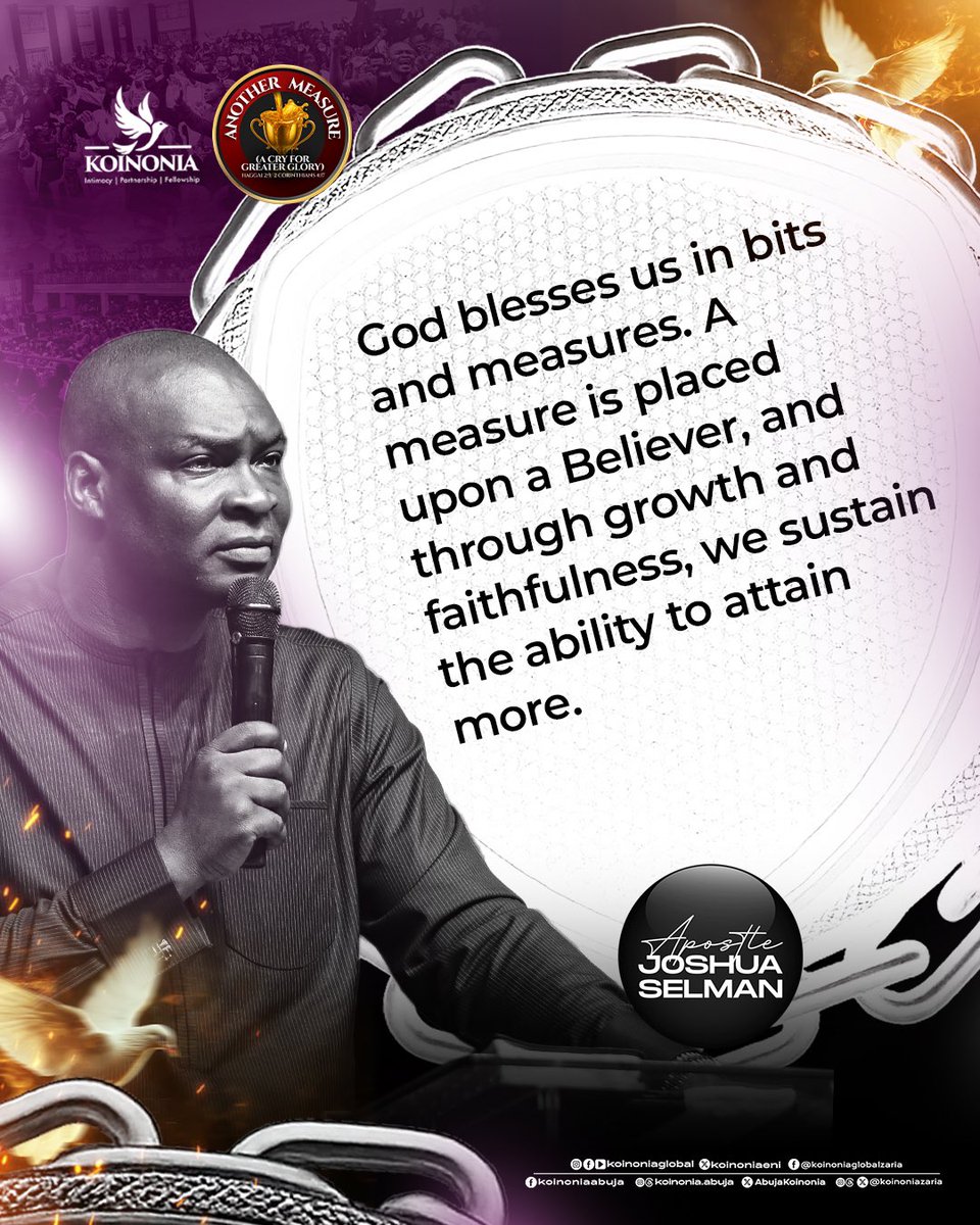 koinoniaeni's tweet photo. #ApostleJoshuaSelman
#AnotherMeasure
#ACryForGreaterGlory
#KoinoniaAbuja
#KoinoniaZaria
#KoinoniaGlobal https://t.co/H4RbQI4ccN