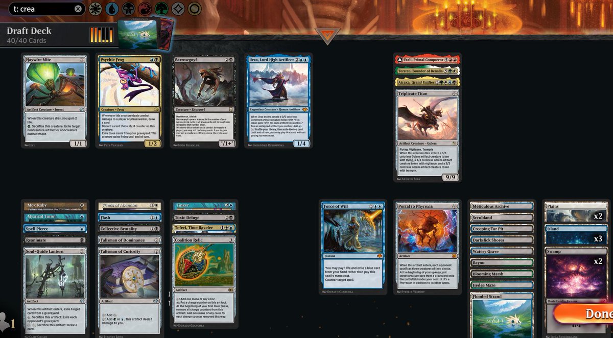 🏆 3 &amp; 4 Boros Aggro &amp; 4c Flash/Tinker. 7-2 both! Two of them I lost against Craterhoof Behemot XD
MVP's Boros: Bombardiers &amp; Parallax Wave. H.mention: S.Nemesis

MVP's Flash/Tinker: To be honest ... Flash and Tinker haha. H.mention: T.Deluge

Tomorrow, back to Standard again! 🙌