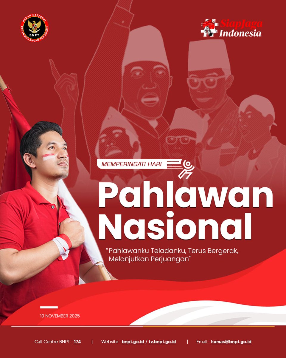Selamat memperingati Hari Pahlawan Nasional 

"Pahlawanku Teladanku, Terus Bergerak, Melanjutkan Perjuangan"

10 November 2025

Mari terus bergerak lanjutkan perjuangan, mengisi kemerdekaan, menjaga generasi penerus bangsa dari berbagai ancaman, demi Indonesia yang damai dan
