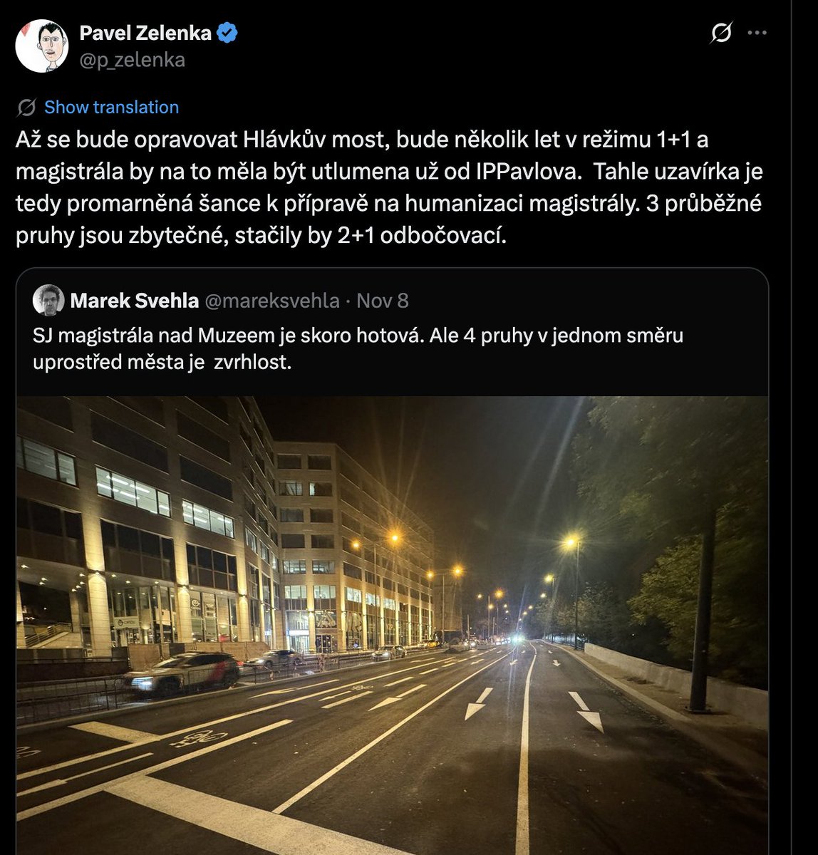 "Humanizace magistrály" je výborný slovní spojení a krásná ukázka, jak se v progresivistickém světě pracuje se slovy (zdravíme Foucaulta a další otce zakladatele).  

Celé to předpokládá, že je to boj "lidí" (těch co by magistrálu chtěli) a nějakých "ne-lidí "(kteří jí mají