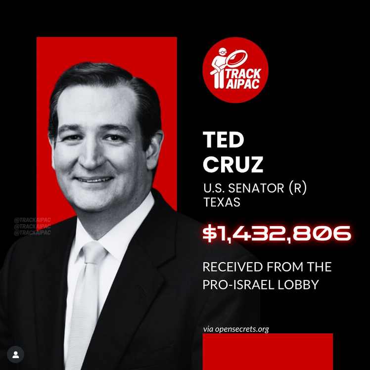 Ted wants Cruise missiles sent to Nigeria using fake genocide claim to divert attention from the real one he supported in Gaza. This is the guy that according to TrackAipac, received approximately $1.4m through pro-Israel lobby (AIPAC). He who pays the piper calls the tune.