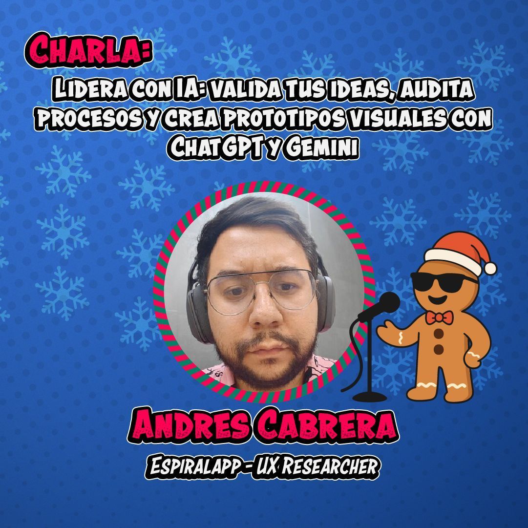 posadev's tweet image. 🎙️ “Lidera con IA: valida tus ideas y crea prototipos visuales con ChatGPT y Gemini”
Con @Kaisermagnus , descubre cómo ahorrar horas auditando, visualizando y refinando ideas con IA 🤖✨
#Posadev #IA #UX #ChatGPT #Gemini #Innovation