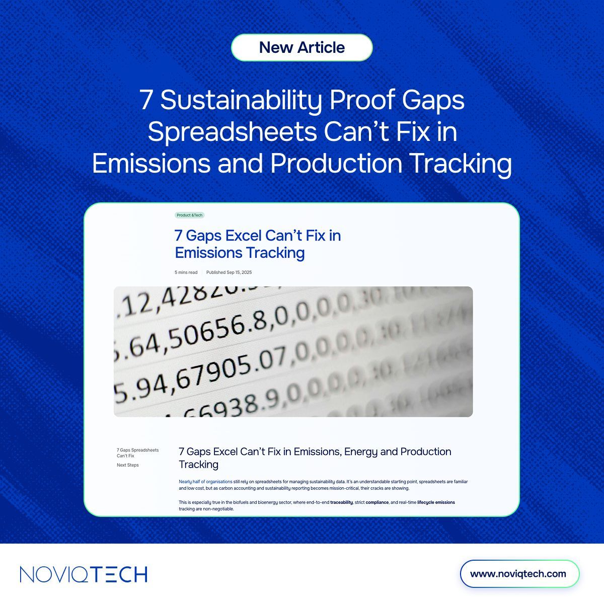 tyroneranatunga's tweet photo. $NVQ Excel does many things well. Managing complex emissions data isn’t one of them. Here are the biggest gaps teams face when relying on spreadsheets, from missing audit trails to no scalability, &amp; how to recognise when your systems are limiting progress: https://t.co/Up0ukaf9Pt https://t.co/ZIHaGJ7C5i