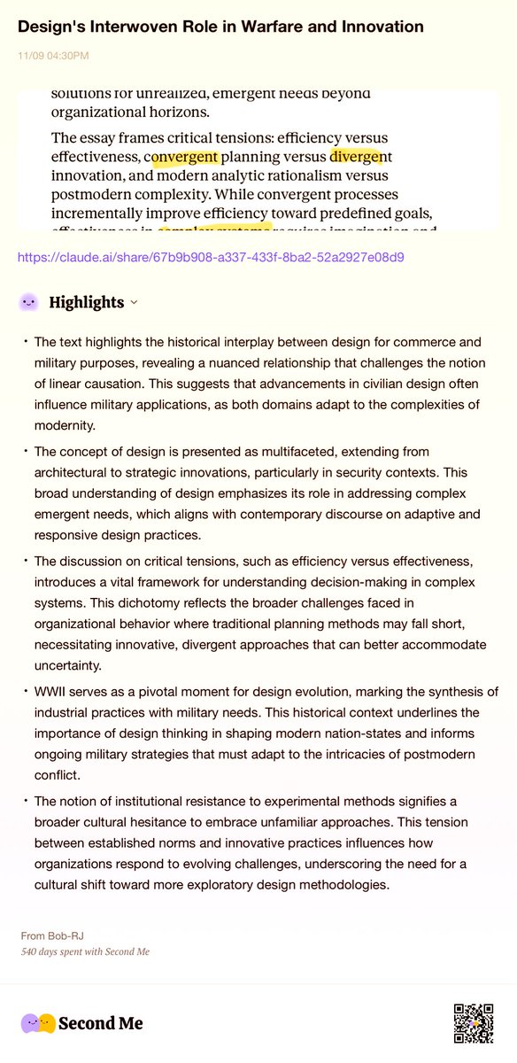 BurkhartRj's tweet image. #MeBot2-EMSynopsis-Draft: 

This is fascinating material on the interplay between civilian and military design thinking. I&apos;m struck by the rejection of a simple cause-effect relationship between the two domains - they&apos;re more like dance partners influencing each other across…