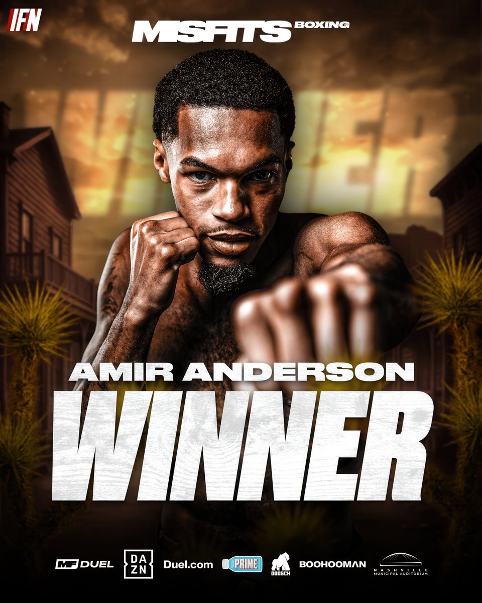IfnBoxing's tweet photo. ‼️Amir Anderson Has Defeated Dedrick Bell Via First Round KO 🥊🔥

#MFDuel | #MisfitsBoxing | @DAZNBoxing | 
@MisfitsBoxing | @IfnBoxing https://t.co/qD4do5Iwdv