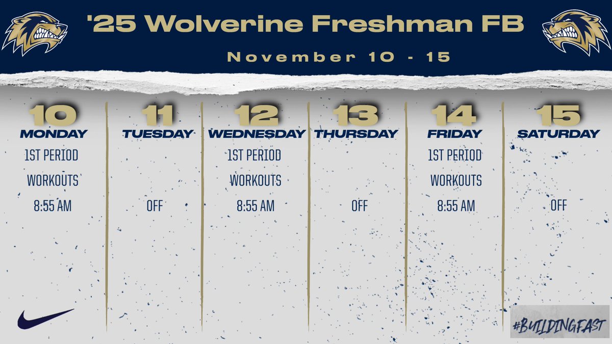 This week's schedule.