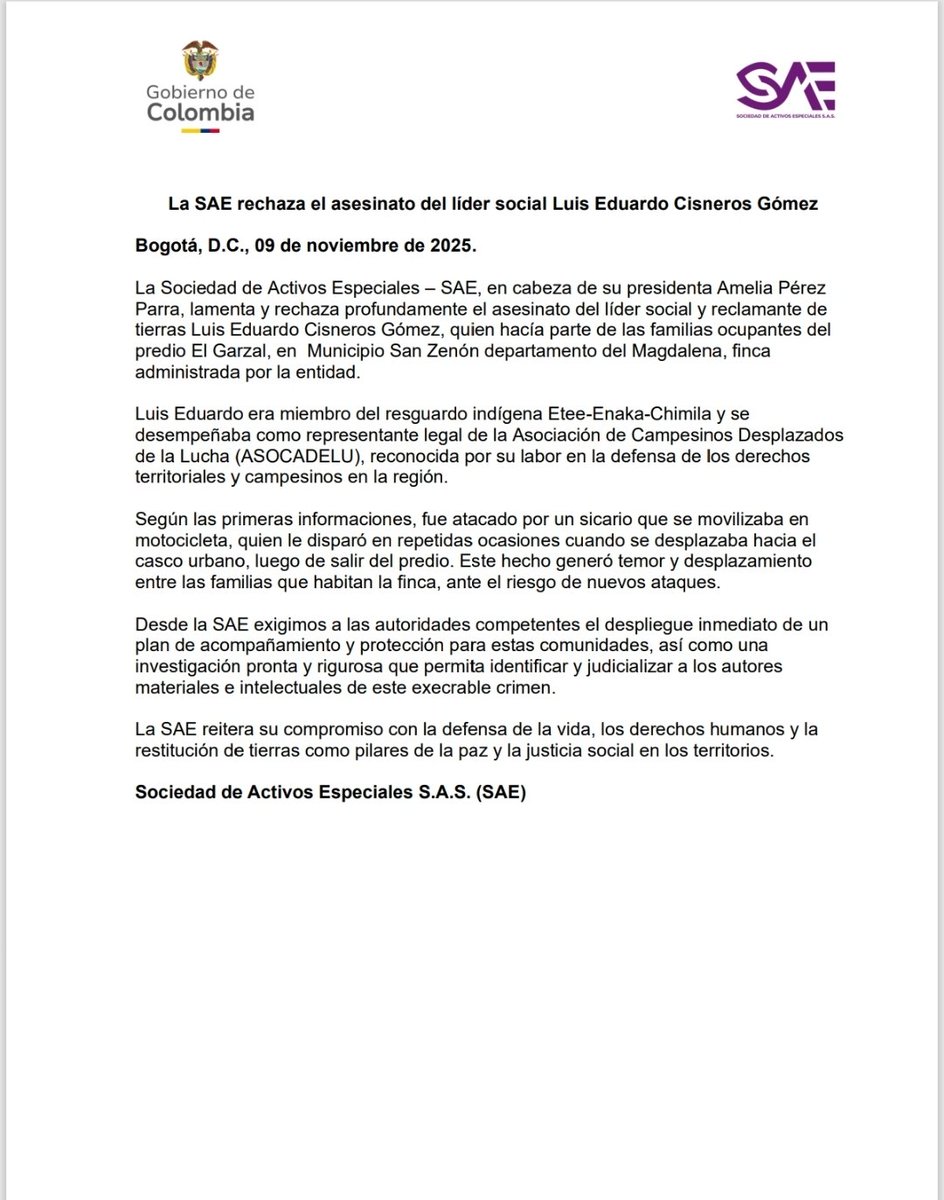 Sociedad de Activos Especiales tweet media