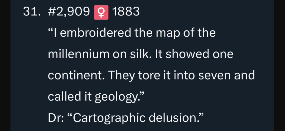 TartariaLives's tweet image. 1800’s quotes from  insane asylum entry