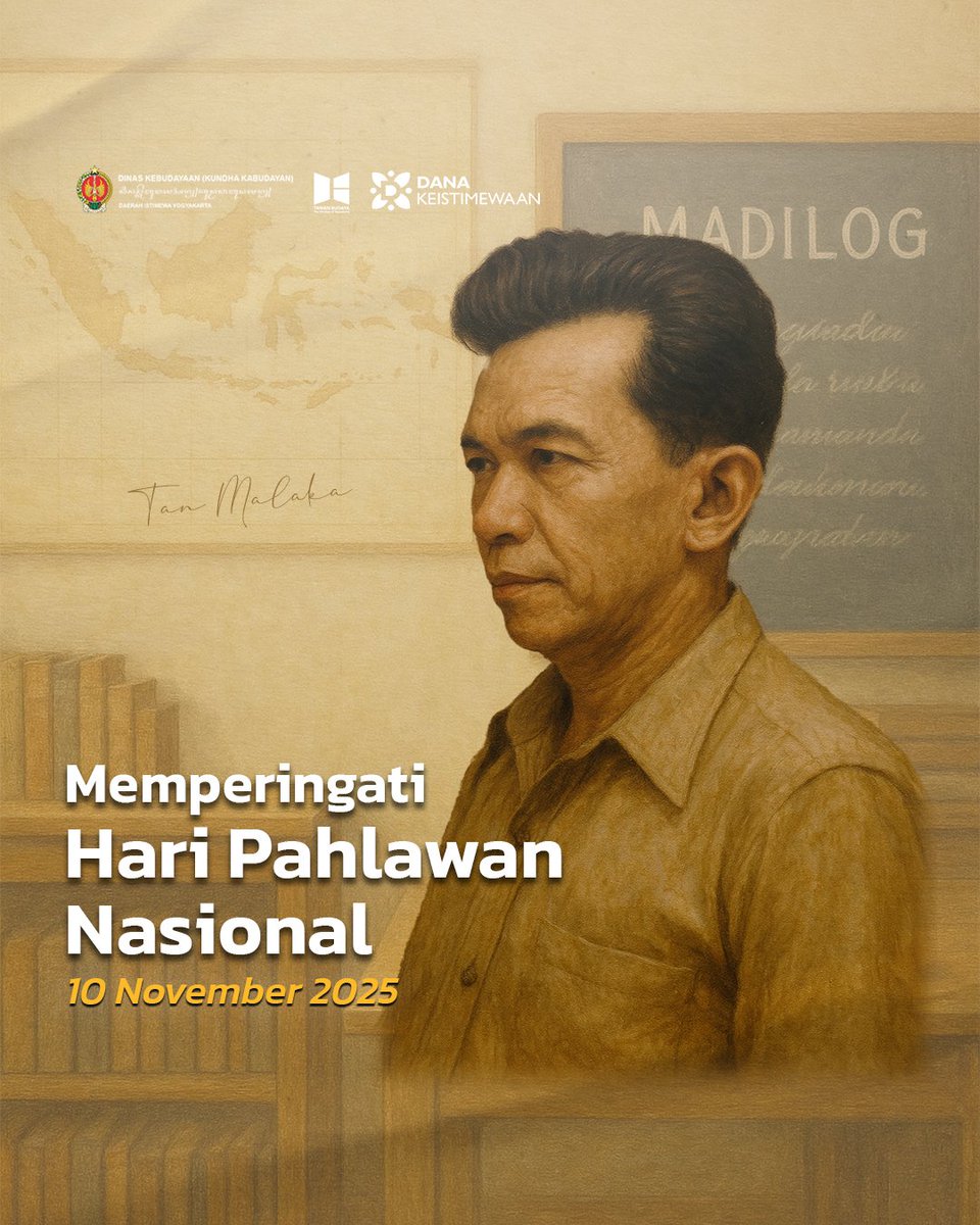 tamanbudayayk's tweet image. Tan Malaka menyalakan api kemerdekaan lewat pikiran.
Di Hari Pahlawan ini, mari teruskan semangatnya untuk berpikir kritis, berkarya dengan nurani, dan merdeka dalam akal.

#TanMalaka #HariPahlawan #TBY