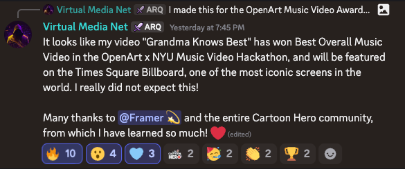 Congratulations <a href="/airina_xyz/">AIrina (Virtual Media Net)</a> !! 🥳🥳