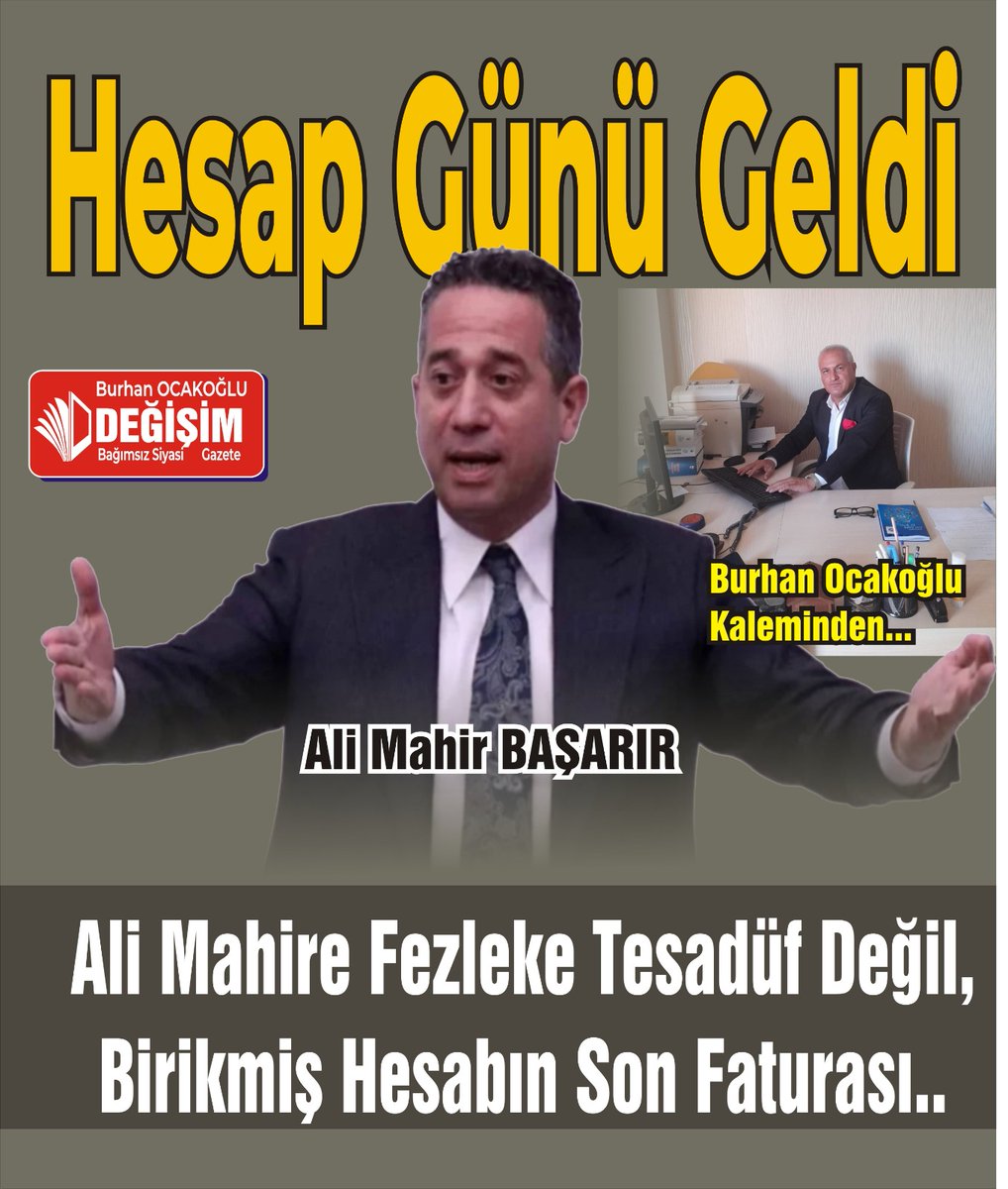 b_ocakoglu33's tweet photo. Sahte Kahramanlık Bitti Ali Mahir Başarır İçin Hesap Günü Yaklaşıyor

Her fezleke, aslında bir aynadır; o aynada kim ne görüyorsa odur.

Kimi için hukuk, kimi için hesap günü 

Bugünkü siyaset’de “olmaz olmaz” diye bir şey yok
#alimahirbasarir #ankara https://t.co/f00MLPNGS3