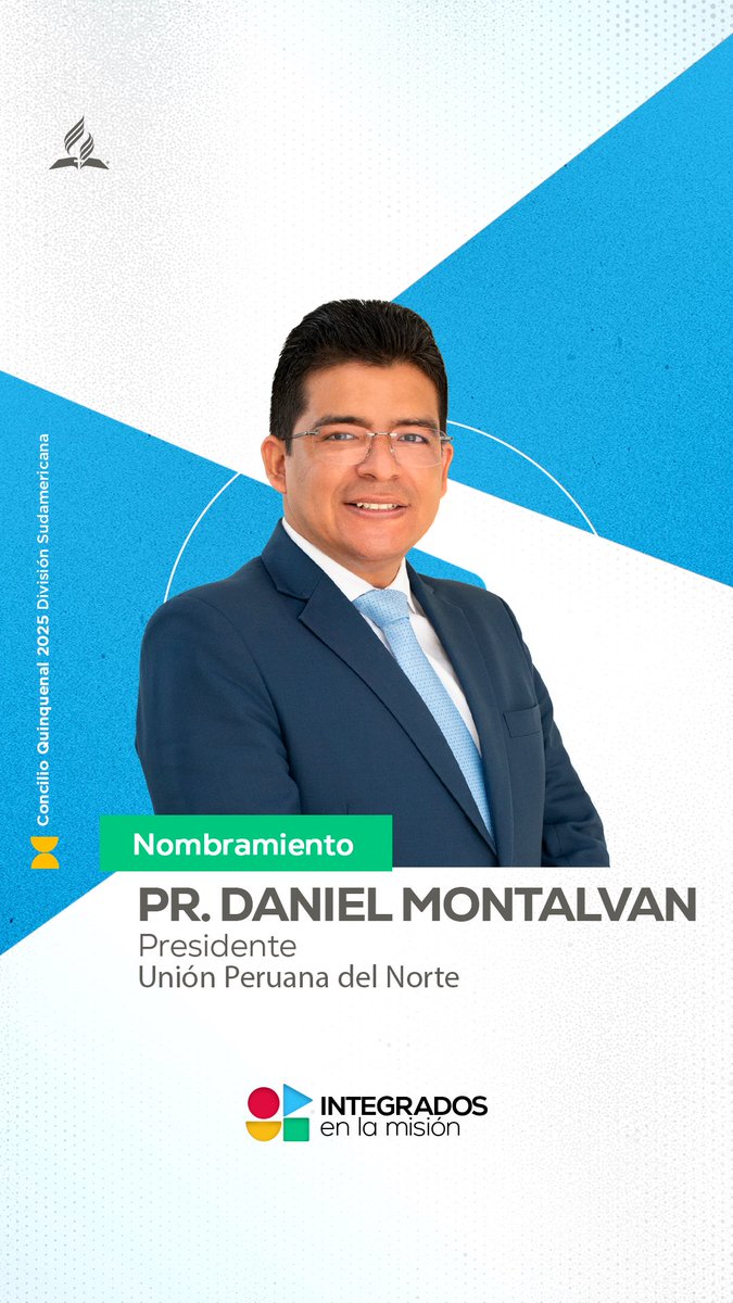En el Concilio Quinquenal de la División Sudamericana, el Pr. Daniel Montalvan fue nombrado presidente de la Unión Peruana del Norte, asumiendo un liderazgo enfocado en las 4 prioridades, la misión GloCal y el mensaje: “Jesús está a las puertas”. 🙏🏼