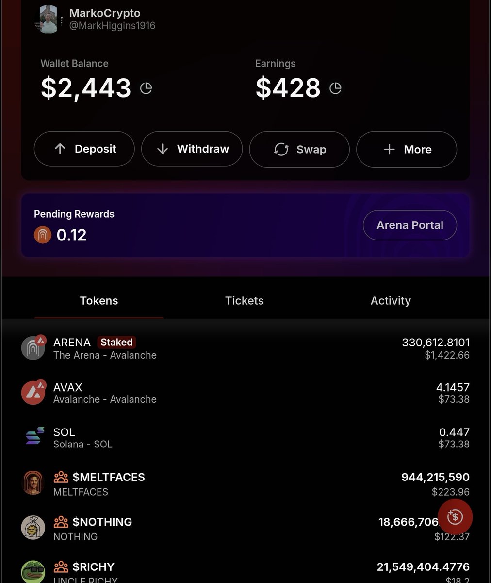 MarkHiggins1916's tweet photo. The game has changed 

I make money on @thearena by using my X profile.
I use it as my primary Social Media not @instagram or @tiktok_us

I then withdraw @avax to my @TheAvaxCard
Simply join with your X account 
https://t.co/90PRDKF8UM https://t.co/qePr1yDQQL