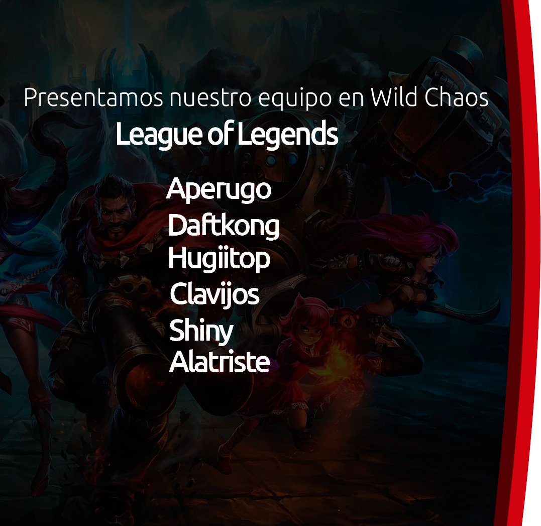 🚨 Anunciamos el roster de Gaming Force para competir en la Wild Chaos LoL:

Daftkong (Jg) Hugiitop (ADC) Clavijos (Mid) aperugo (Top) Shiny (Jg/ADC) Alatriste (Supp,)

Gracias <a href="/WildRhynos/">Wild Rhynos Oficial</a> por el formato 🔥 

#GamingForce #WildChaosLoL