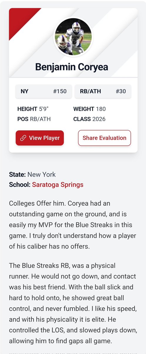 Thank you, <a href="/PRZcory/">Cory Lemer</a> for the write up. Just to clarify, I do have two D1 offers (Sac State and Eastern Michigan) but I received both of them before the season started. It has been... confusing, to put up these kind of numbers and have no new offers (yet).